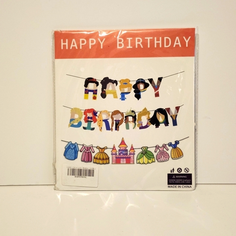 *5 for $20* Disney Princess Happy Birthday Banner